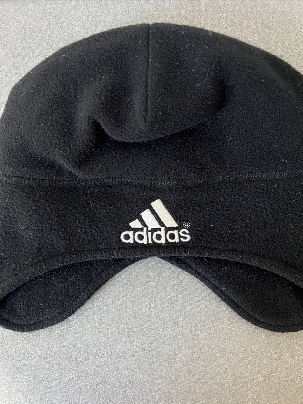 adidas | Black Kids Fleece Earflap Beanie with Logo